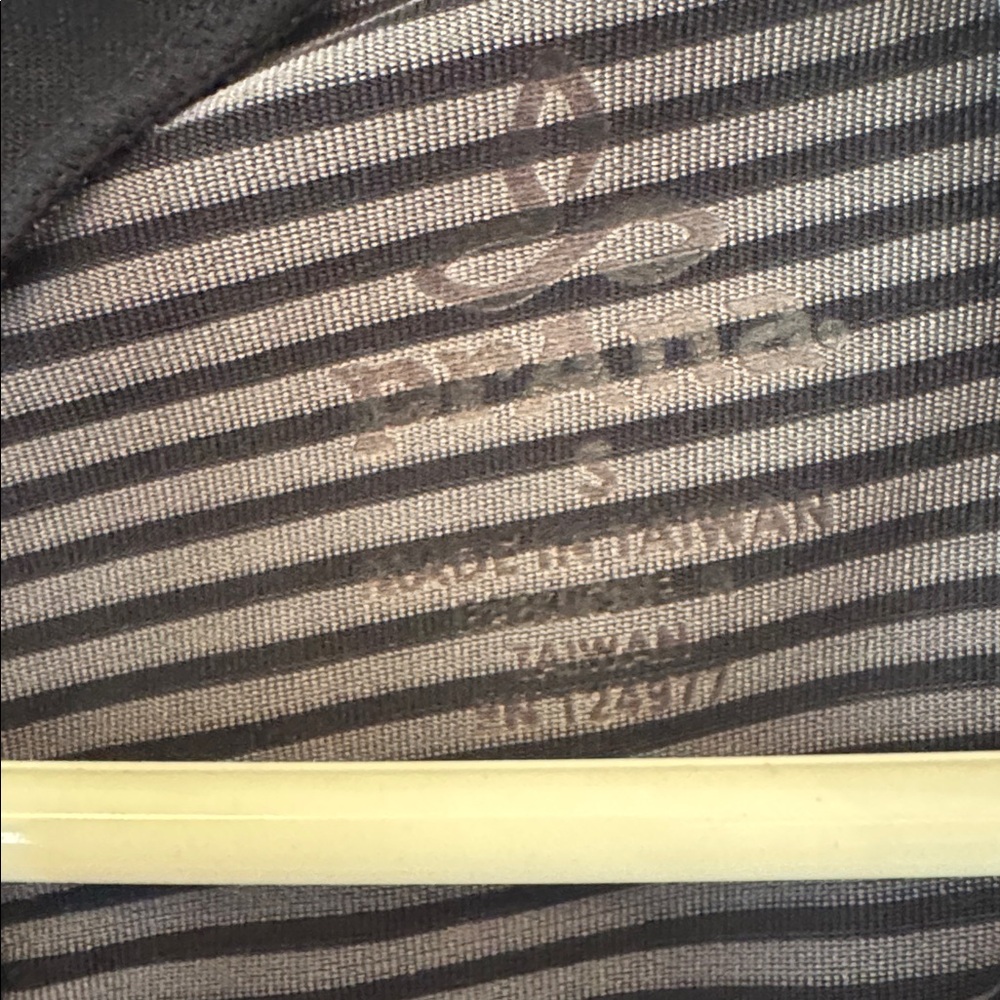Prana Striped Black and Gray Cowl Neck Top - Picture 2 of 5
